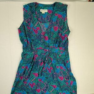 80s Betsy's Things Floral Paisley Dress - XL